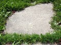  The lawn changed rectangular sections of concrete