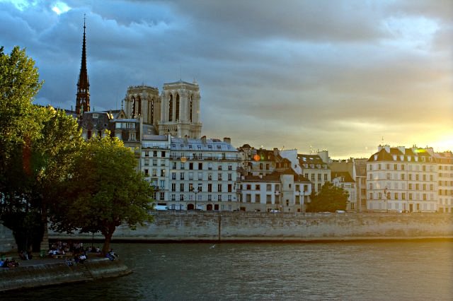 Threatening evening sky on Paris