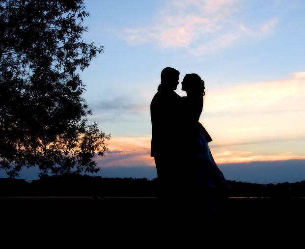 A sunset kiss