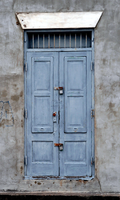 Padlocked Blue Door