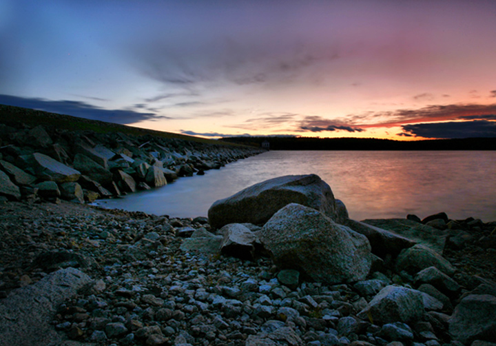 reservoir sunset