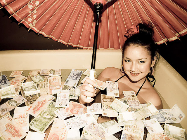 She's swimming in money