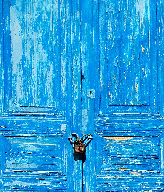 One of the many  Great Greek Blue doors