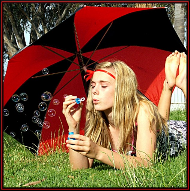 Shaded in red
