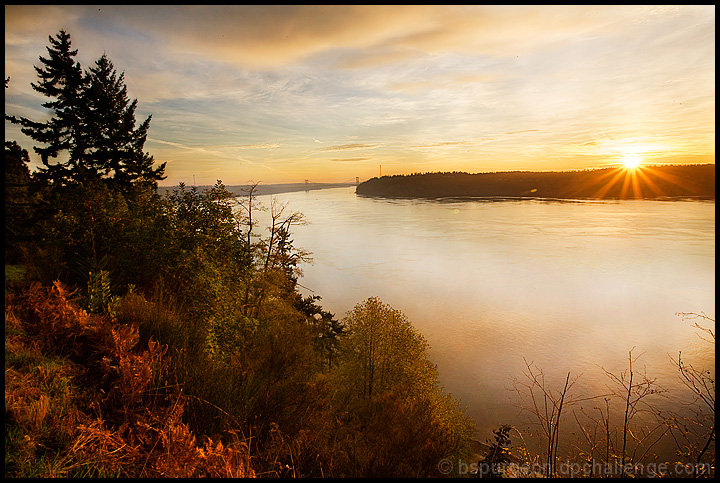 Sunset over Tacoma Narrows, Point Defiance