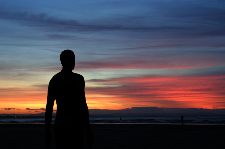 Looking from Crosby Beach, Merseyside