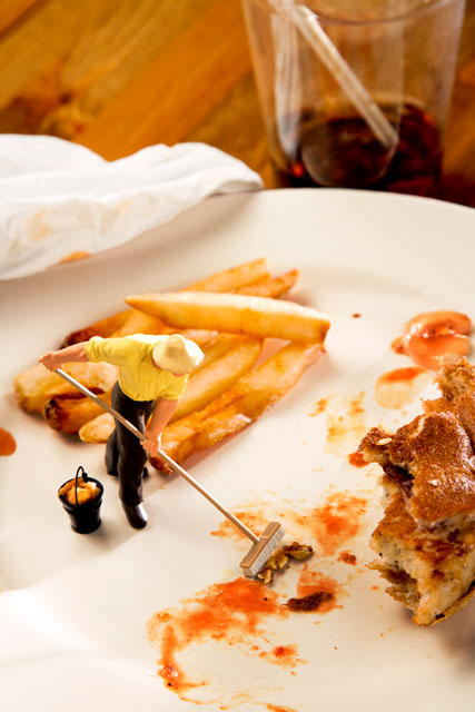 Constructing Lunch: Janitor cleans up after dinner