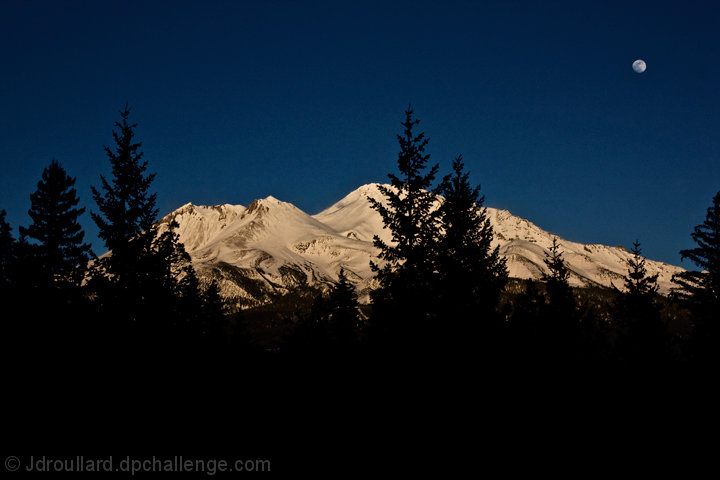 Moonrise over Shasta