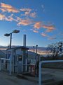 gas station at sunset