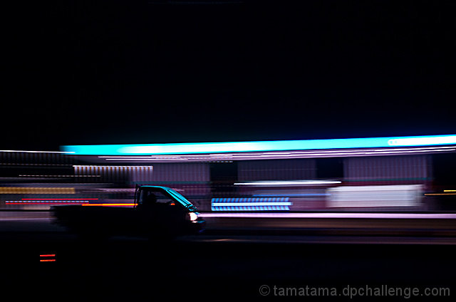 Truck passing the Gas Station