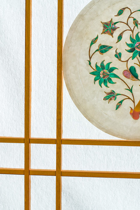 plate on shoji screen