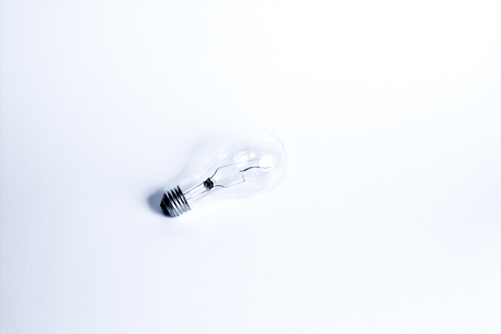 Light Bulb on White