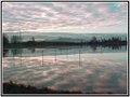 Flooded parking lot reflection
