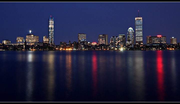 Night time arrives in Boston