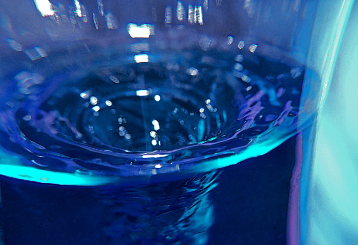 Blue Light Reflection, Blue Water Swirled, Downward Whirlpool