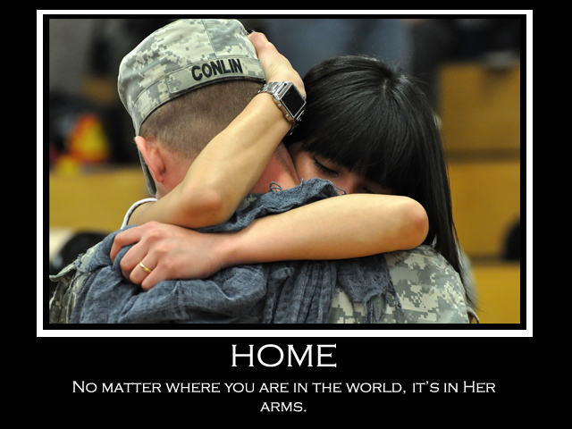 Home: No matter where you are in the world, it's in Her arms.