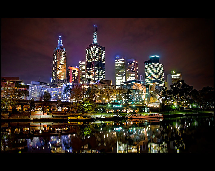 Melbourne - Fed Square Lights on Yarra