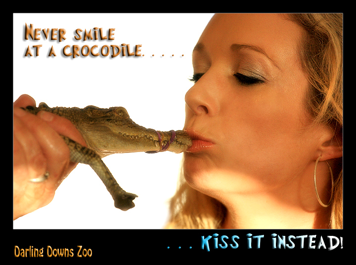 ...kiss a crocodile!