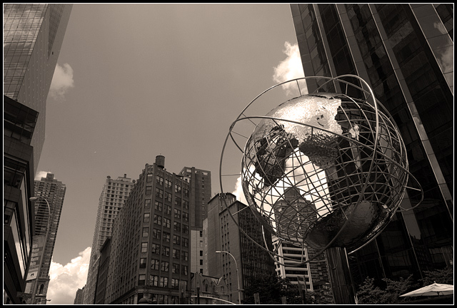 Globe in Steel and Sepia