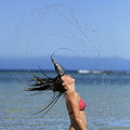 arc of water droplets