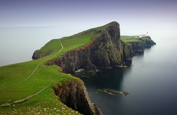 Neist Point Lighthouse located on the Isle of Skye in Scotland