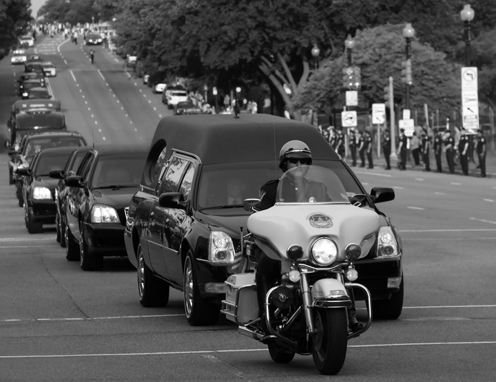 Ted Kennedy's Funeral Procession on Constitution Avenue