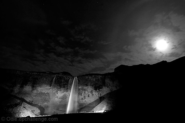 Seljalandsfoss at night