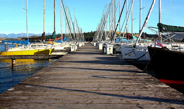 Sitting on the dock of a bay.