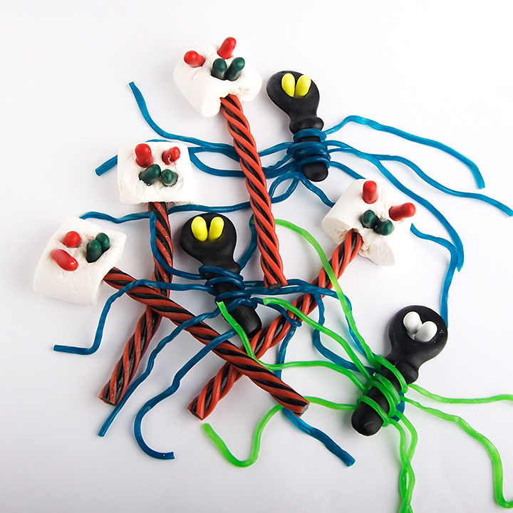 Scary spiders and skull lollipops
