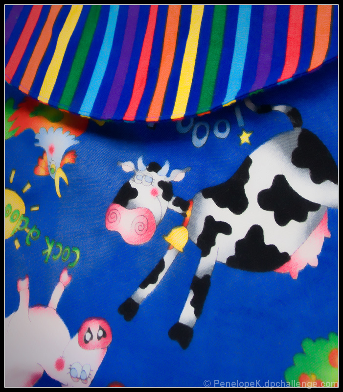 Rainbow Collar on a Moo-Cow Shirt