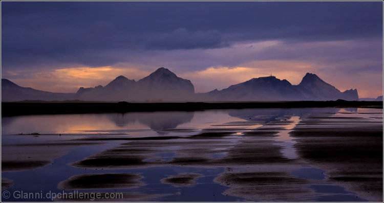 Westman Islands in the dusk