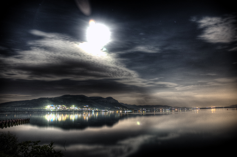 Moonlit lake