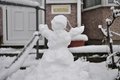 Snowperson, rather joyful.