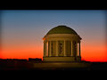 sun setting on the dome