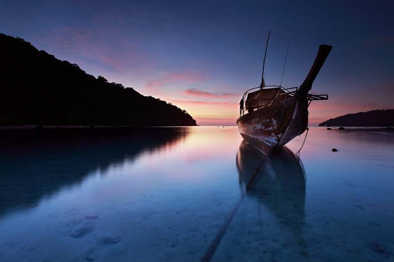 Stranded Long Tail Boat