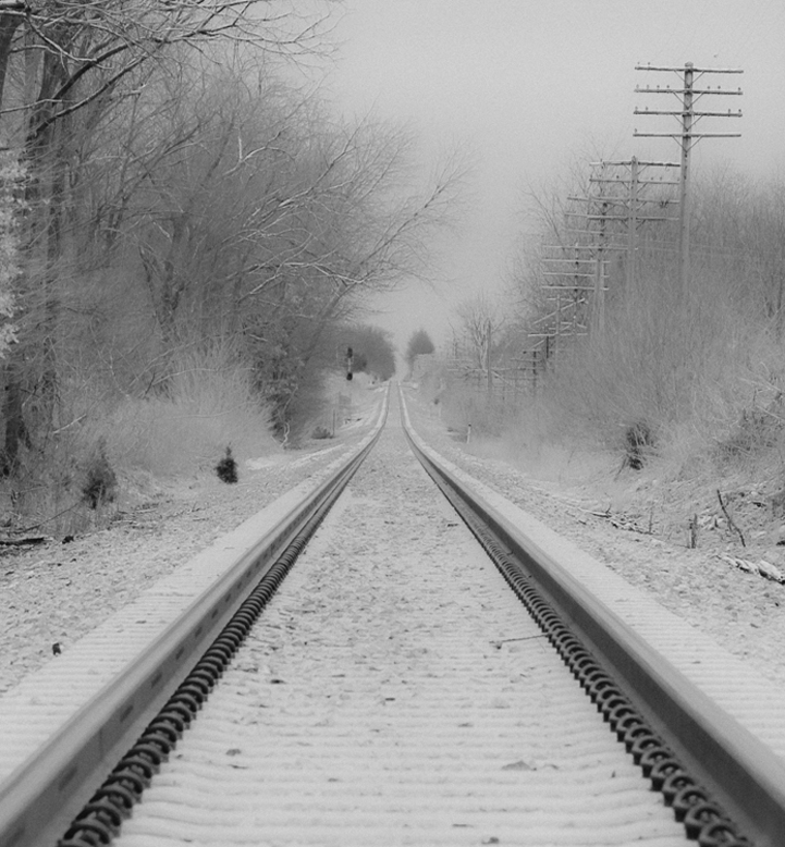 Nightfall on the Snow-Covered Tracks