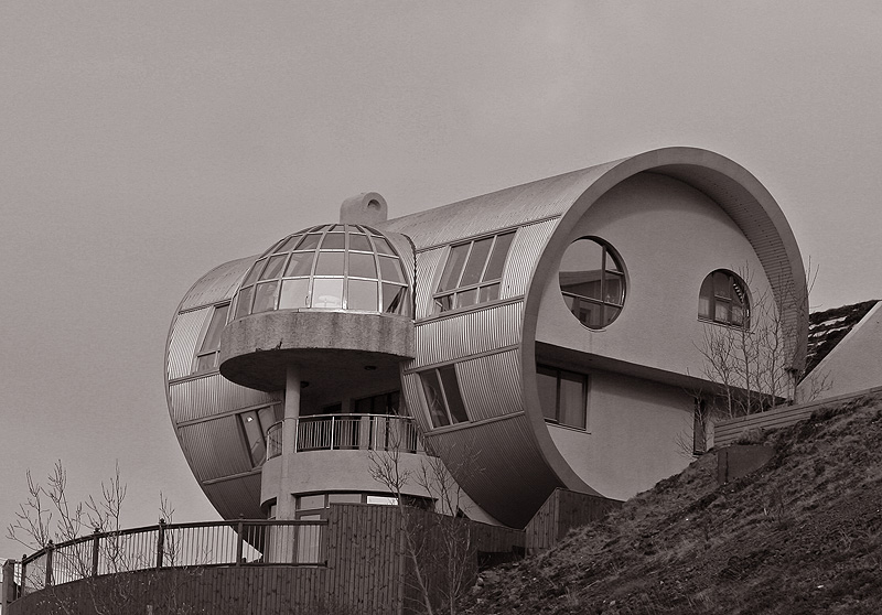 Beerkeg on a hillside.