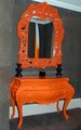 Orange Baroque Chair and mirror