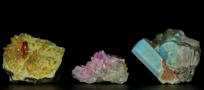 Natural Crystals {Baryte, Rose Quartz, Amazonite}