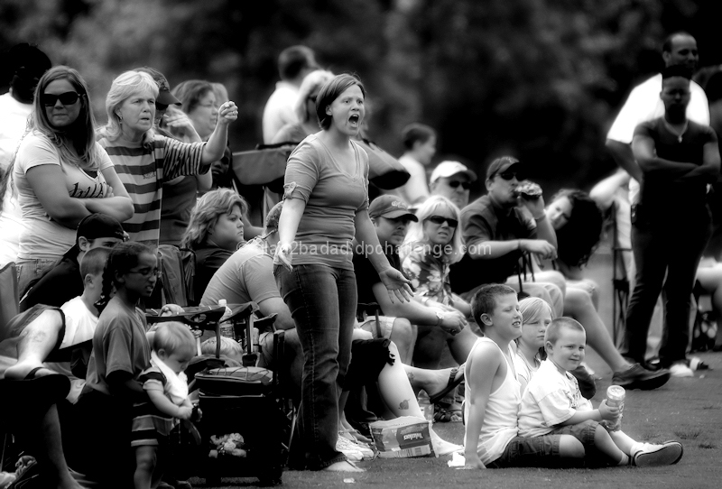 Soccer Mom is very, VERY, unhappy with the referee.  Grandma too!