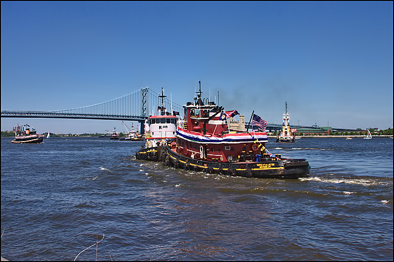 In a river front city