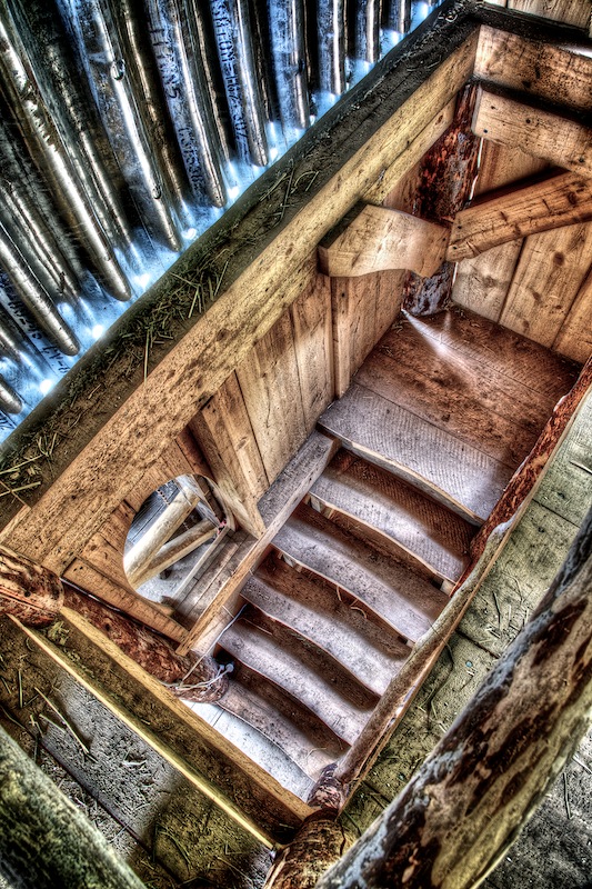 Over The Top HDR - Stairs From The Hay Loft