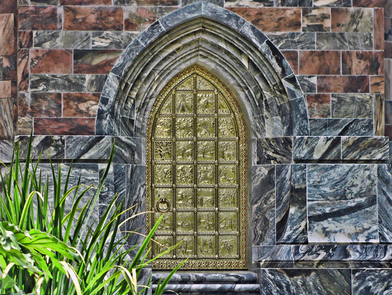 The brass door at Bok Tower
