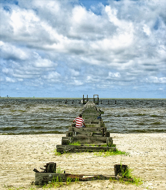 Sitting on The Pier by The Gulf