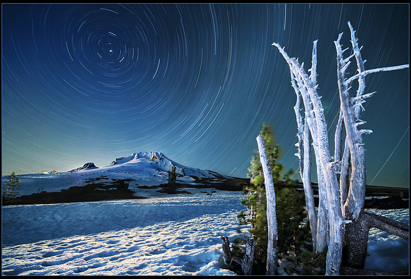 Star trails over Mt. Hood