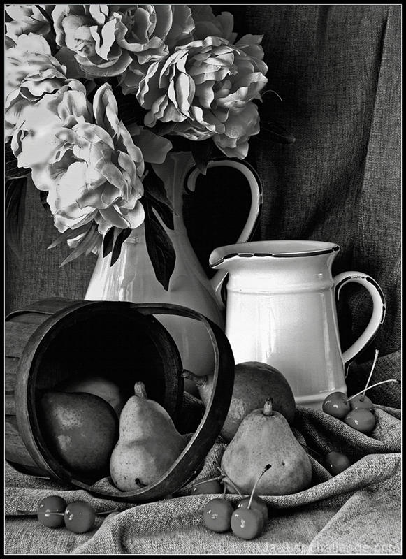 Peonies & Fruit