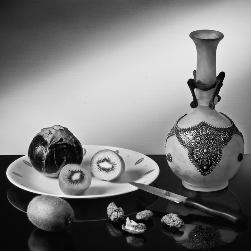 Still Life With Kiwis And Eggplant