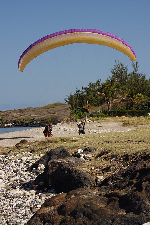 Emergency landing on the beach