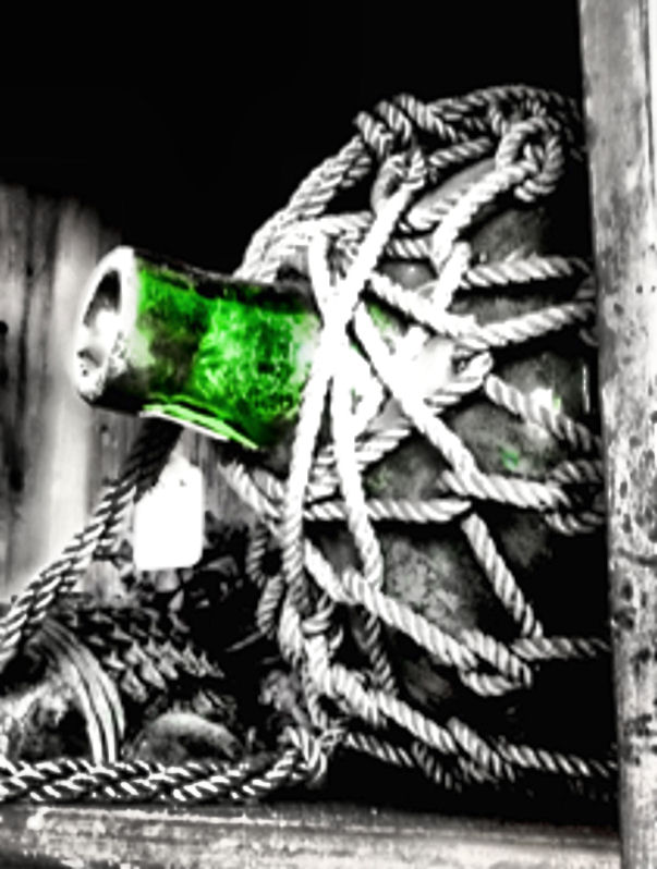 bright green bottle