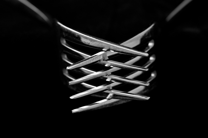 Between the forks...